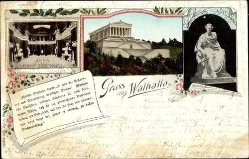 Passepartout Ak Donaustauf in der Oberpfalz, Walhalla, Innenansicht