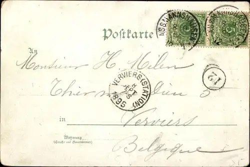 Litho Rüdesheim am Rhein, Niederwald Nationaldenkmal