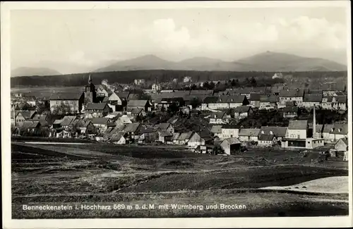 Ak Benneckenstein Hochharz, Panorama, Wurmberg, Brocken
