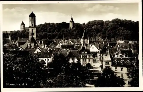 Ak Biberach an der Riß in Oberschwaben, Blick über die Dächer, Teilansicht