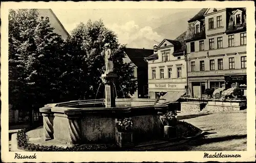 Ak Pößneck in Thüringen, Marktbrunnen