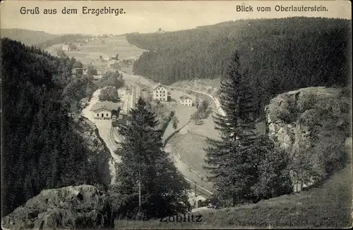 Ak Zöblitz Marienberg im Erzgebirge, Blick vom Oberlauterstein