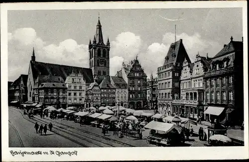 Ak Trier an der Mosel, Hauptmarkt, Kirche St. Gangolf