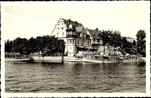 Ak Saalburg in Thüringen, Talsperre, Gasthaus, Boote