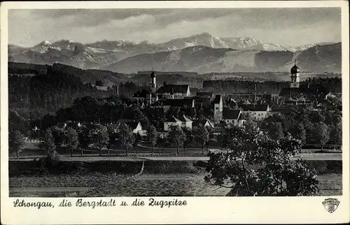 Ak Schongau in Oberbayern, Panorama, Zugspitze