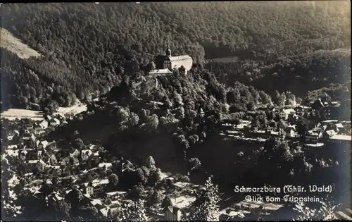Ak Schwarzburg in Thüringen, Teilansicht, Blick vom Trippstein