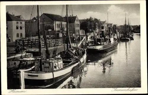 Ak Husum in Nordfriesland, Innenhafen mit Dampfer Pellworm