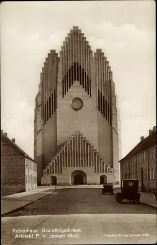 Ak København Kopenhagen Dänemark, Grundtvigskirken, Arkitekt PV Jensen Klint