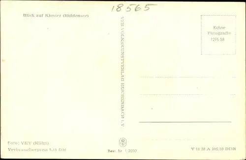 Ak Kloster Insel Hiddensee in der Ostsee, Gesamtansicht