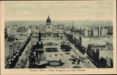 Ak Buenos Aires Argentinien, Plaza Congreso y Vista Parcial