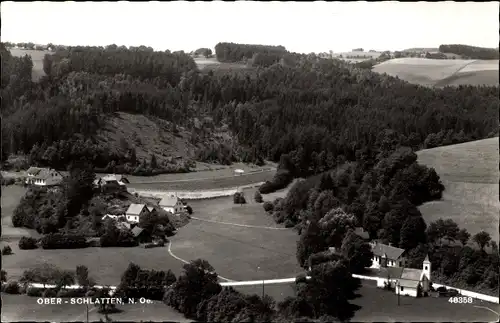 Ak Ober Schlatten Bromberg Niederösterreich, Gesamtansicht