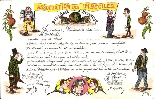 Künstler Ak Association of Idioten, Ehrendiplom