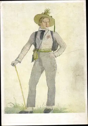 Künstler Ak Sandhaas, Bildnis des Malers Schilbach