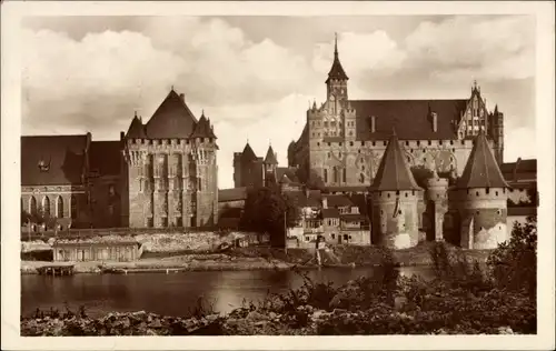 Ak Malbork Marienburg Westpreußen, Haupthaus des Deutschen Ritterordens, Hochschloss