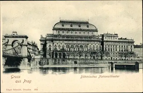 Ak Praha Prag Tschechien, Böhmisches Nationaltheater