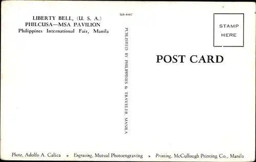 Ak Manila Philippinen, Philippines International Fair, Liberty Bell USA, Philcusa, MSA Pavilion