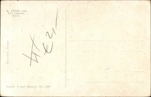 Künstler Ak Lewis, M., Tänzerin, Frau-Portrait