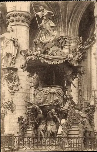 Ak Bruxelles Brüssel, Collegiale S. S. Michel et Gudule, Chaire de verite