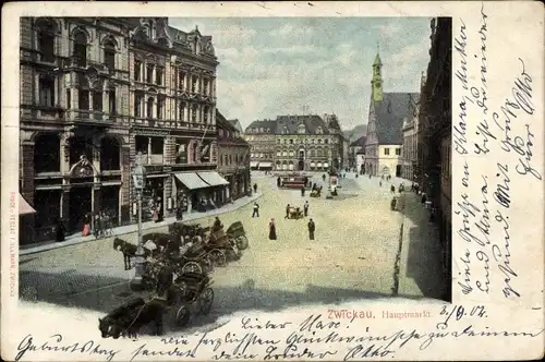 Ak Zwickau in Sachsen, Hauptmarkt