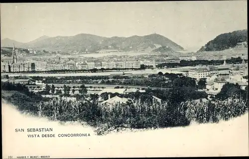 Ak Donostia San Sebastián Baskenland, Blick von Concorronea