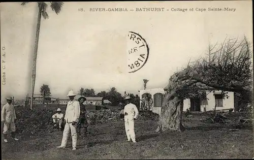 Ak Banjul Bathurst Gambia, Fluss Gambia, Cottage von Cape Sainte Mary