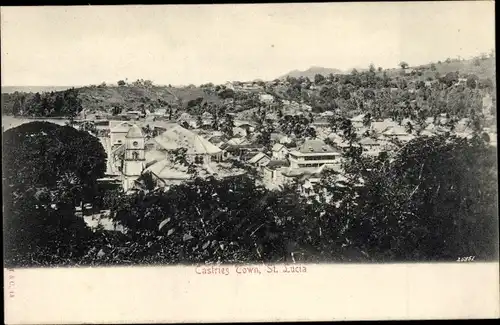 Ak Castries St. Lucia, Gesamtansicht