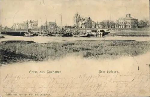 Ak Nordseebad Cuxhaven, neue Schleuse