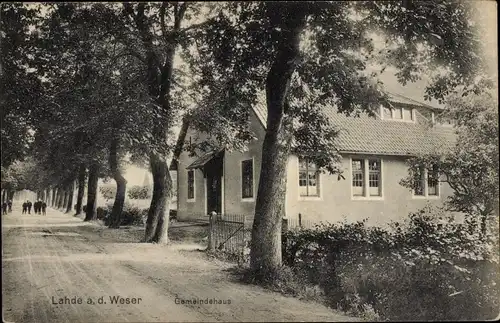 Ak Lahde Petershagen an der Weser, Gemeindehaus