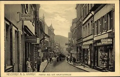 Ak Neustadt an der Weinstraße, Hauptstraße, Geschäfte