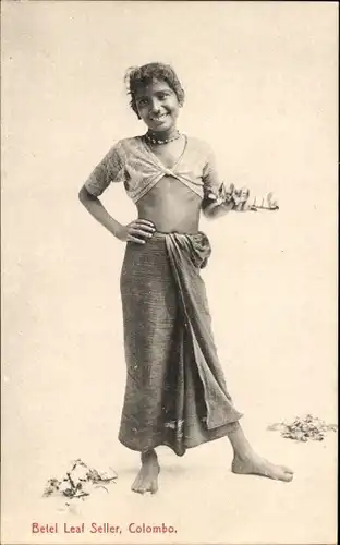 Ak Sri Lanka Ceylon, Betel Leaf Seller, Portrait