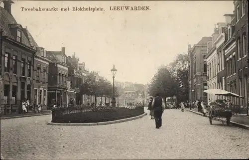 Ak Leeuwarden Friesland Niederlande, Tweebaksmarkt met Blokhuisplein