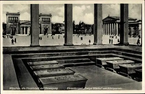 Ak München Bayern, Ehrentempel Ewige Wache am Königsplatz