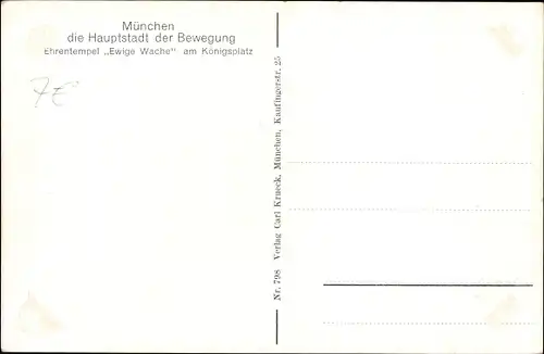 Ak München Bayern, Ehrentempel Ewige Wache am Königsplatz