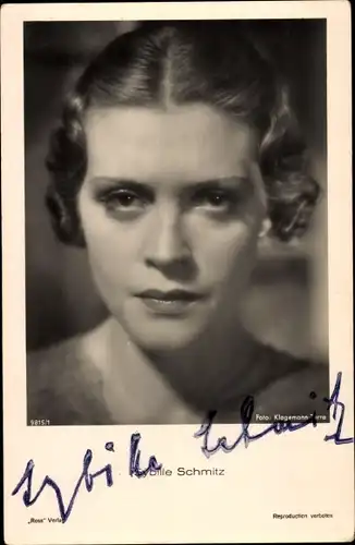 Ak Schauspielerin Sybille Schmitz, Portrait, Autogramm