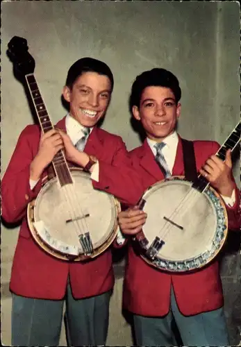 Ak Schauspieler Jan und Kjeld, Portrait, Banjos