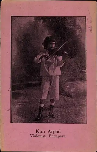 Ak Schauspieler und Musiker Kun Arpad, Portrait, Violine