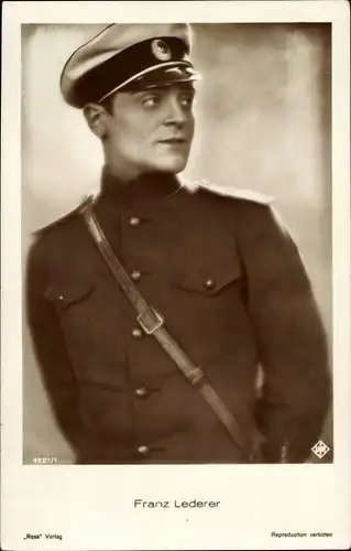 Ak Schauspieler Franz Lederer, Portrait in Uniform, Ufa Film, Ross Verlag 4221 1