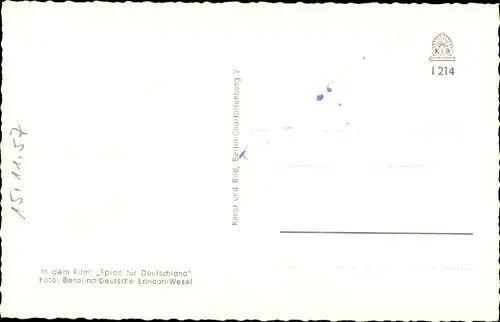 Ak Schauspieler Martin Held, Portrait, Autogramm, Spion für Deutschland