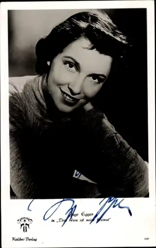 Ak Schauspielerin Inge Egger, Portrait, Autogramm