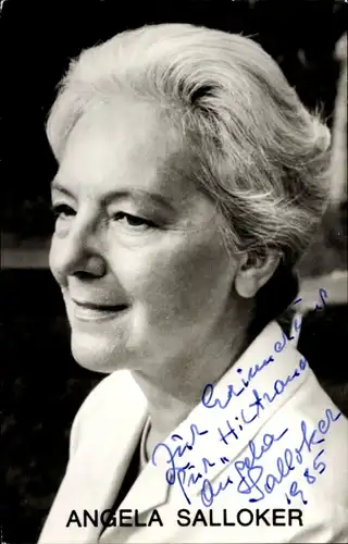 Ak Schauspielerin Angela Salloker, Portrait, Autogramm