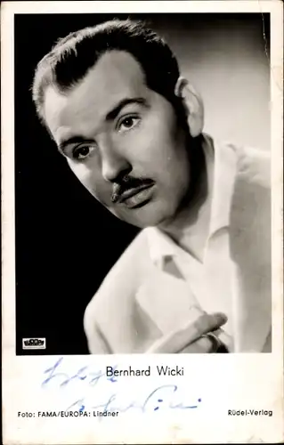 Ak Schauspieler Bernhard Wicki, Portrait, Film die Mücke, Autogramm