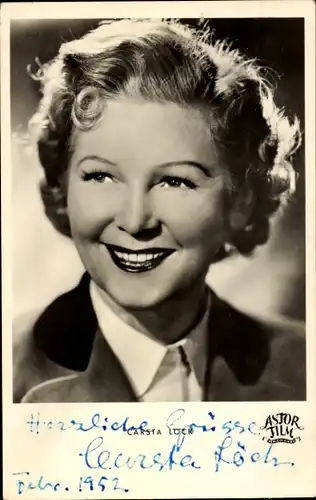 Ak Schauspielerin Carsta Löck, Portrait, Autogramm