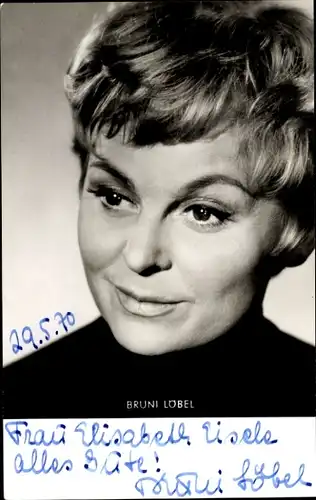 Ak Schauspielerin Bruni Löbel, Portrait, Autogramm, 1971