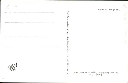 Ak Schauspielerin Bruni Löbel, Portrait, Autogramm, Engel im Abendkleid