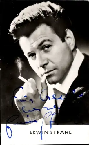 Ak Schauspieler Erwin Strahl, Portrait, Autogramm
