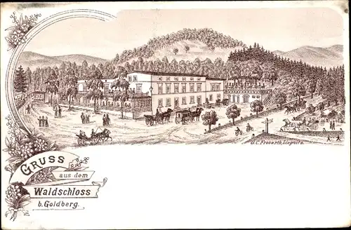 Litho Złotoryja Goldberg Schlesien, Waldschloss