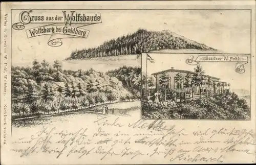 Ak Włodarz Wolfsberg Schlesien, Wolfsbaude