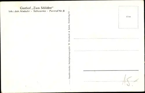 Ak Schwarme in Niedersachsen, Gasthof Zum Schlichte