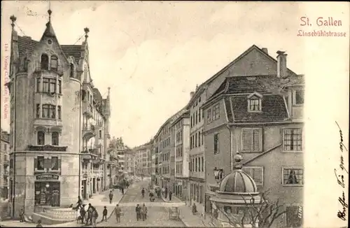 Ak Sankt Gallen Stadt Schweiz, Linsebühlstraße