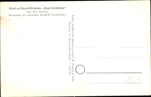 Ak Schwarme Niedersachsen, Gast- und Geschäftshaus Zum Schlichte, Inh. Joh. Niebuhr